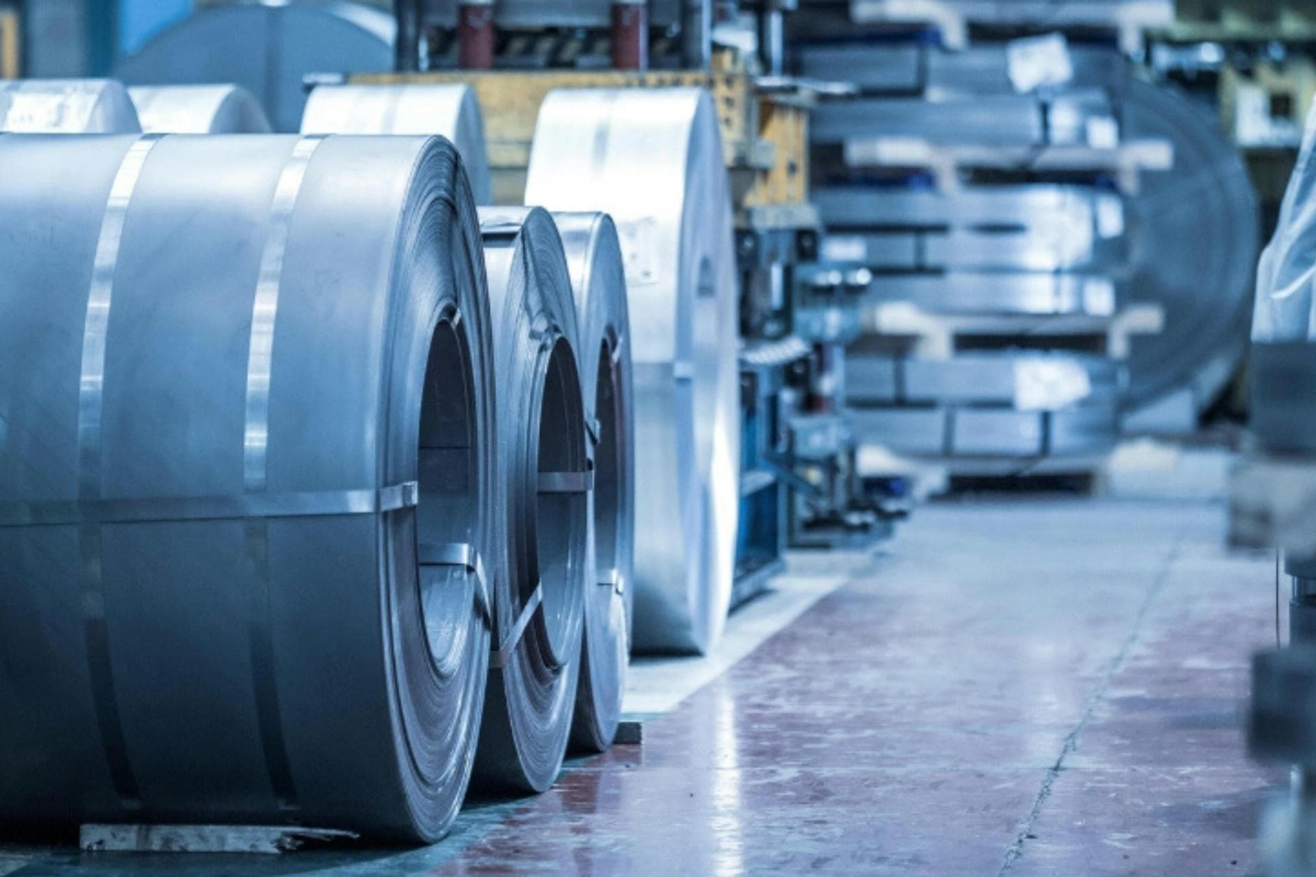 Stainless Steel 304 and 316 sheets stored in industrial warehouse