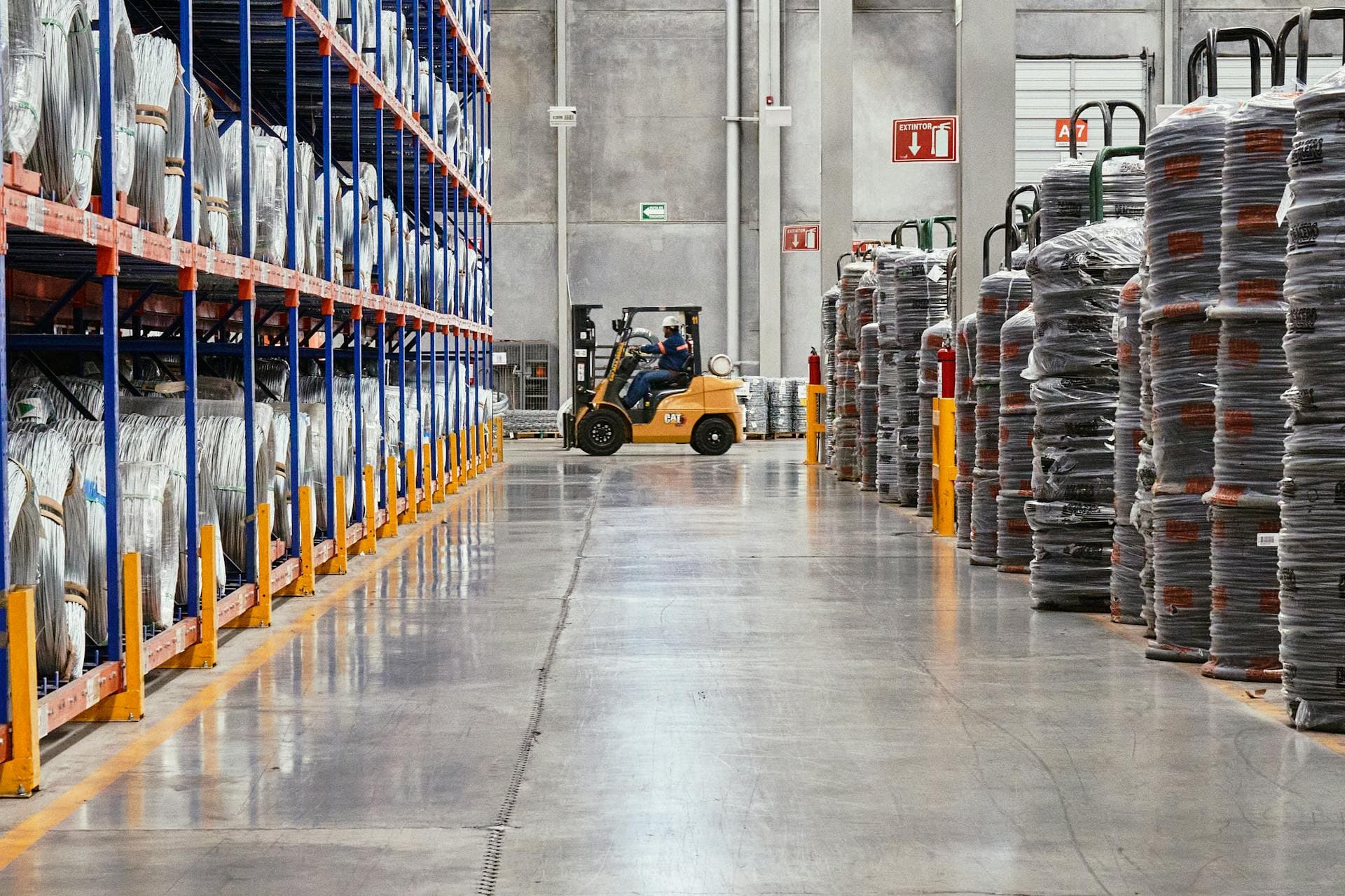 Stainless Steel 304 sheets and coils in industrial warehouse